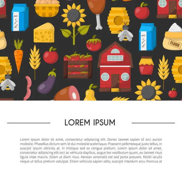 Vektör karikatür çiftlik piyasa arka plan