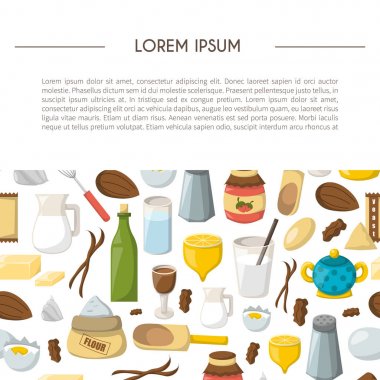 Vektör karikatür maddeler arka plan pişirme