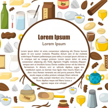 Vektör karikatür maddeler arka plan pişirme