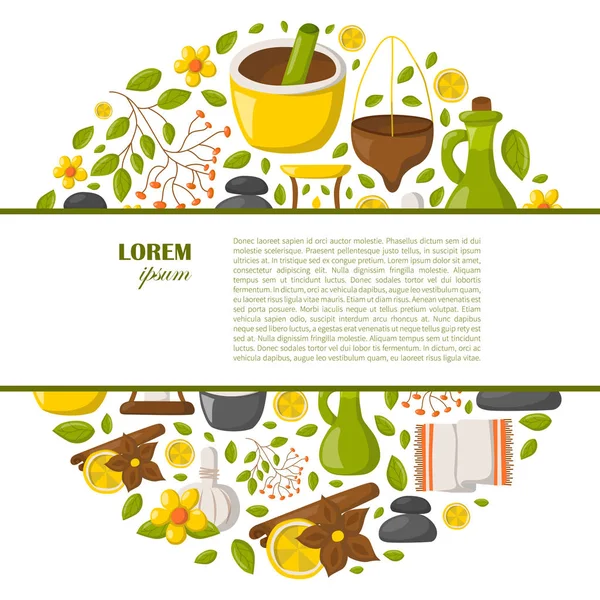 Vektör karikatür ayurveda arka plan