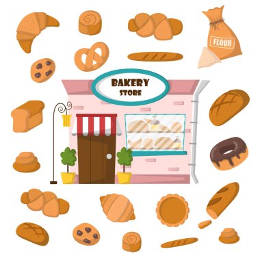 Vektör karikatür Pastane fırın