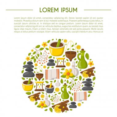 Vektör karikatür ayurveda arka plan