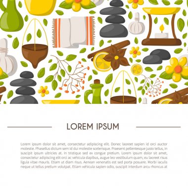 Vektör karikatür ayurveda arka plan