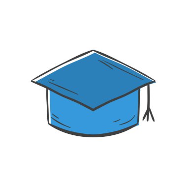 Vektör el çekilmiş eğitim şapka