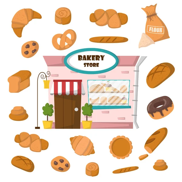 Vektör karikatür Pastane fırın