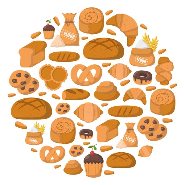 Pastelería de dibujos animados vectorial panadería — Vector de stock