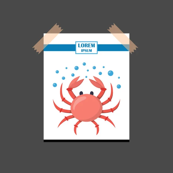 Vectot dessin animé isolé crabe rouge — Image vectorielle