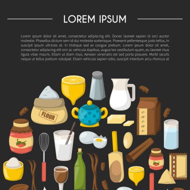 Vektör karikatür maddeler arka plan pişirme