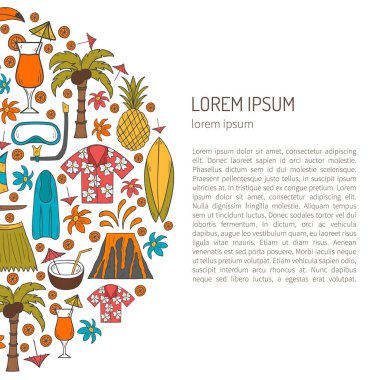 Hawaii arka plan vektör el çekilmiş