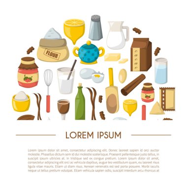 Vektör karikatür maddeler arka plan pişirme