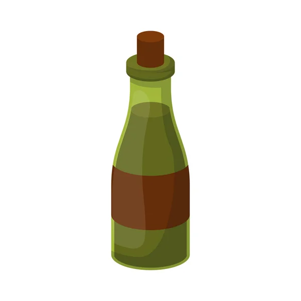 Vector cartoon olive oil bottle — Stock Vector