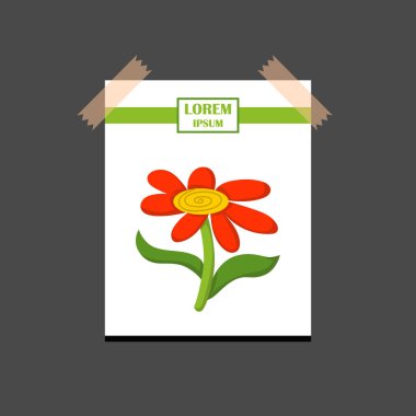 Vektör çizgi film izole sihirli çiçek