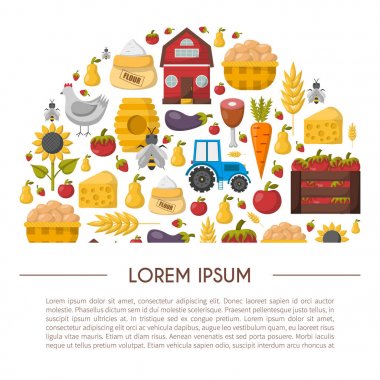 Vektör karikatür çiftlik piyasa arka plan