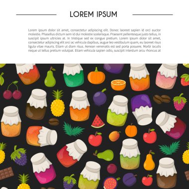 Vektör karikatür reçel kavanoz ayarla