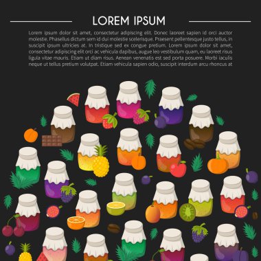 Vektör karikatür reçel kavanoz ayarla