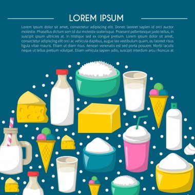 Vektör karikatür süt ürünleri