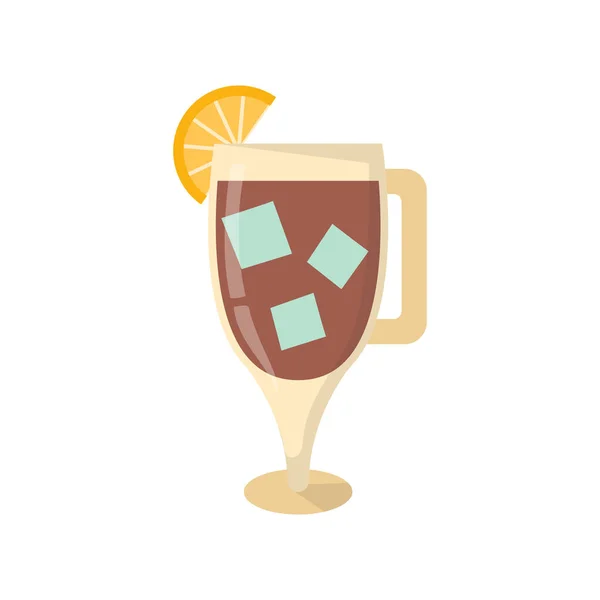 Vector de dibujos animados vaso de té helado con limón — Vector de stock