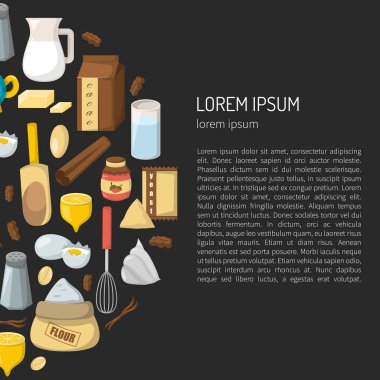 Vektör karikatür maddeler arka plan pişirme