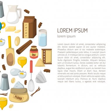 Vektör karikatür maddeler arka plan pişirme