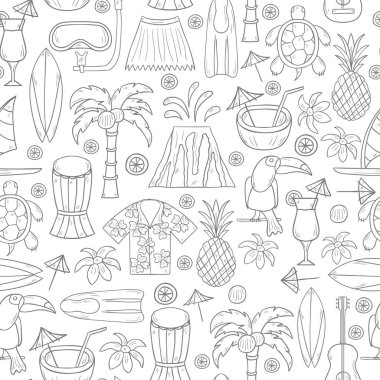 Hawaii arka plan vektör el çekilmiş