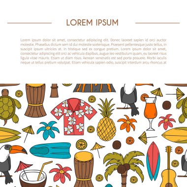 Hawaii arka plan vektör el çekilmiş