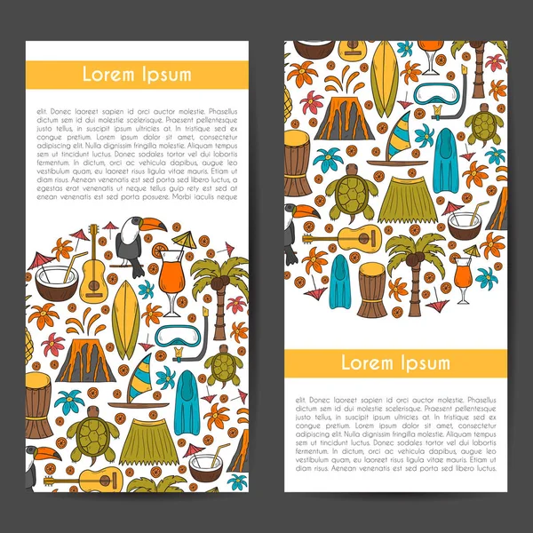 Hawaii arka plan vektör el çekilmiş