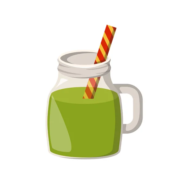 Διάνυσμα κινουμένων σχεδίων πράσινο smoothie — Διανυσματικό Αρχείο
