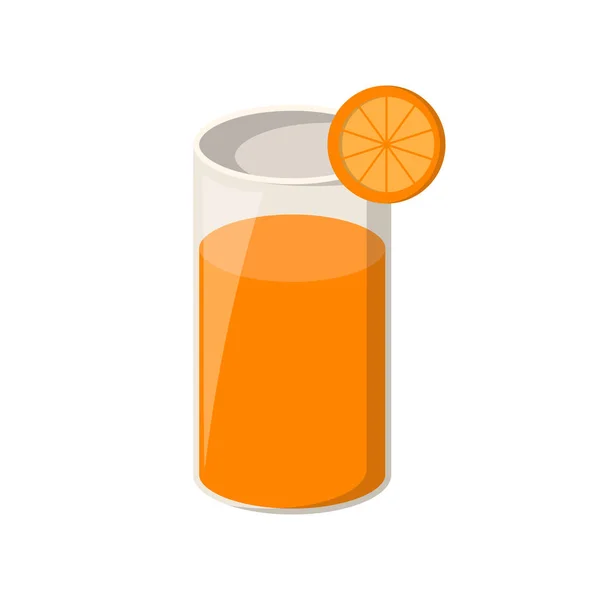 Sumo de laranja de desenho animado vetorial em vidro — Vetor de Stock