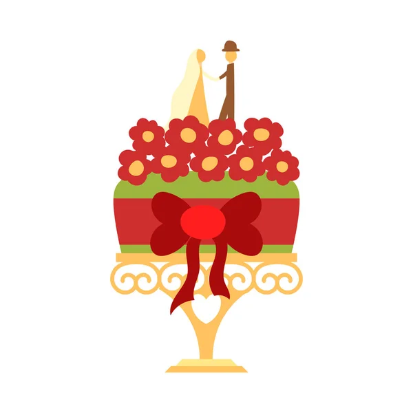 Διάνυσμα κινουμένων σχεδίων επίπεδη γιορτή κέικ — Διανυσματικό Αρχείο