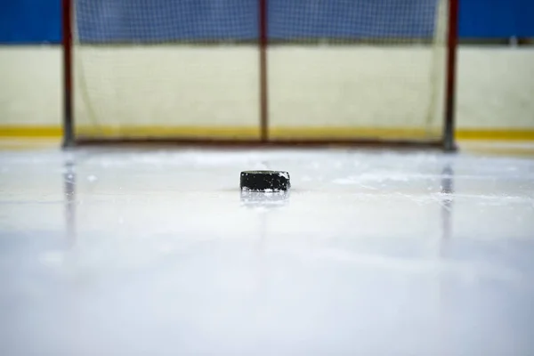 Eishockey, Eishockey-Puck Stockbild