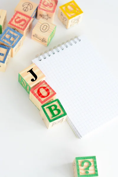 Job lettering on puzzle blocks — Stock Photo, Image