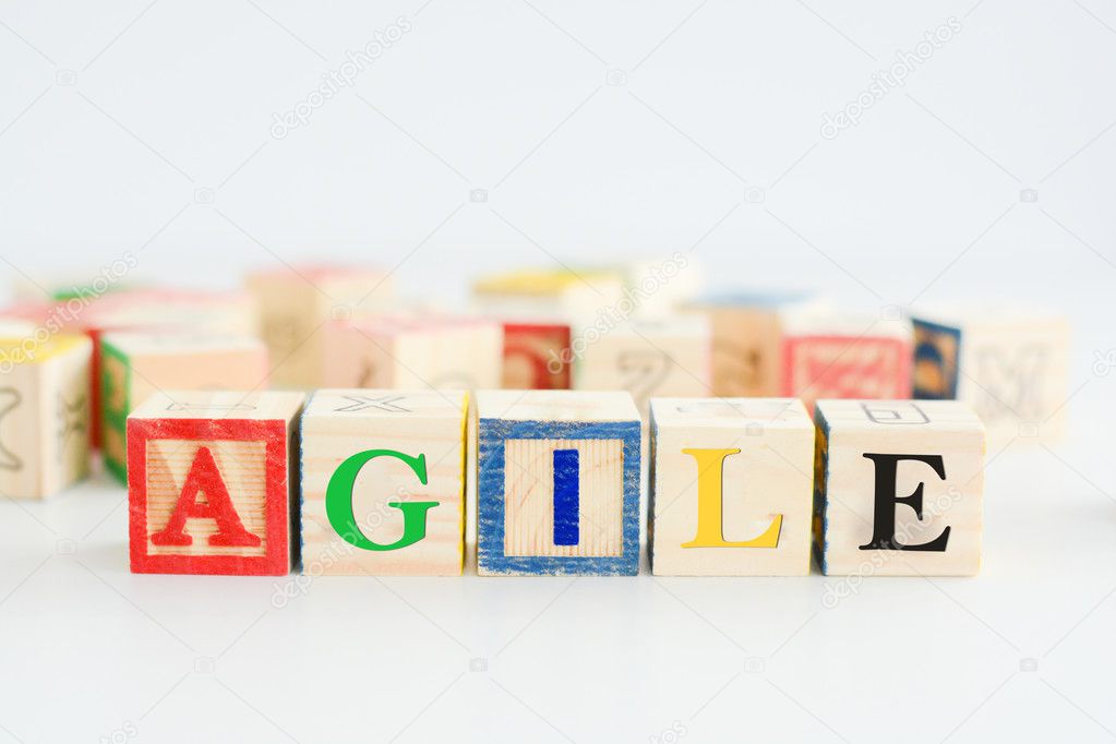 agile lettering on puzzle blocks