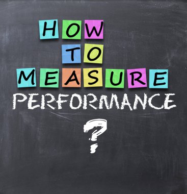 How to measure performance text on blackboard clipart
