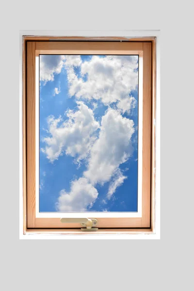 Patrząc na ramie okna — Zdjęcie stockowe