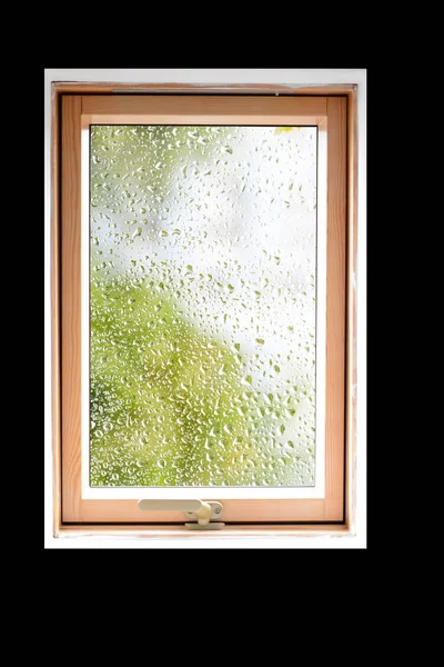 Gotas de agua en una ventana de vidrio de alta resolución — Foto de Stock