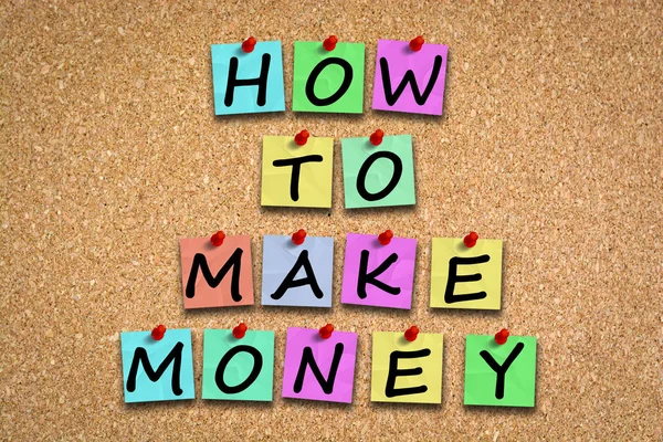 How to make money phrase with post it notes — Stock Photo, Image