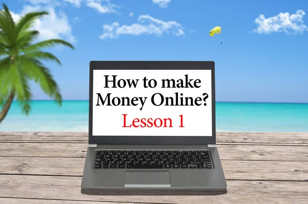 Make money online by working all around the world — Stock Photo, Image