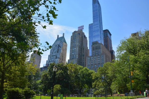 セントラル ・ パークの夏ごろ高上昇建物 — ストック写真