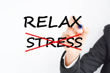 Reduce Job stress to relax at the office clipart