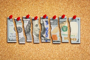 Bize dolar içinde kesilmiş parçalar zayıf ekonomi düşündüren bill