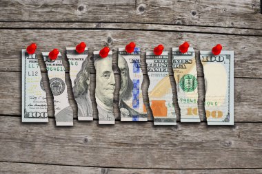 Bize dolar içinde kesilmiş parçalar zayıf ekonomi düşündüren bill