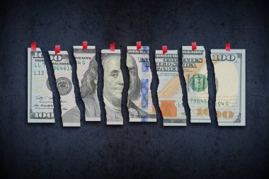 Bize dolar içinde kesilmiş parçalar zayıf ekonomi düşündüren bill