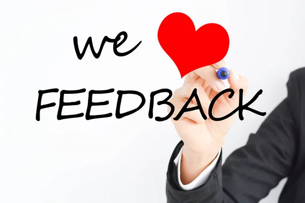 We love feedback concept — Stock Photo, Image