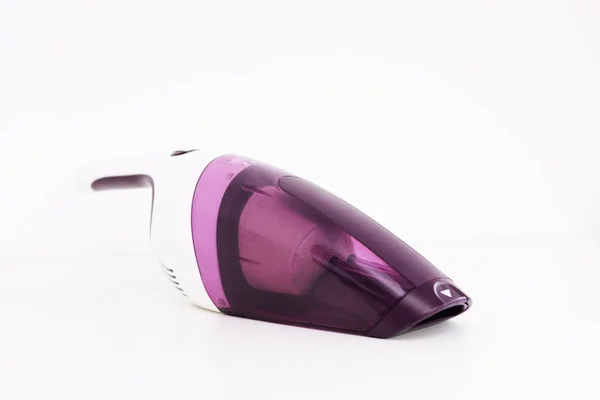 Purple hand held vacuum cleaner isolated on white background — Stock Photo, Image