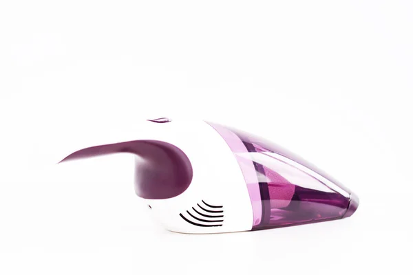 Purple hand held vacuum cleaner isolated on white background — Stock Photo, Image