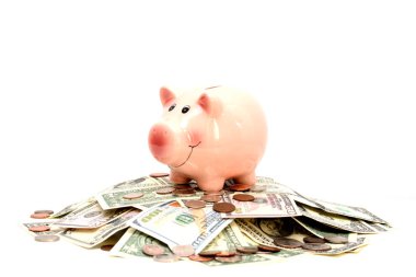 Kumbara ABD dolarları üstüne konseptiyle tasarruf