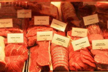 Ham et karışımı veya farklı türde çiğ et yakın çekim