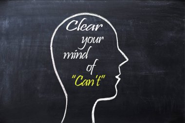 Blackboard insan kafa şekli ile Cant kafanda temizleyin 