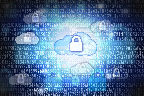 Concetto di sicurezza o protezione dei dati nel cloud computing — Foto Stock