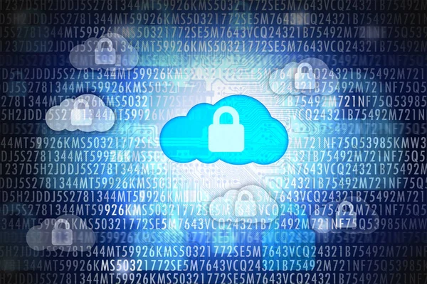 Concetto di sicurezza o protezione dei dati nel cloud computing — Foto Stock